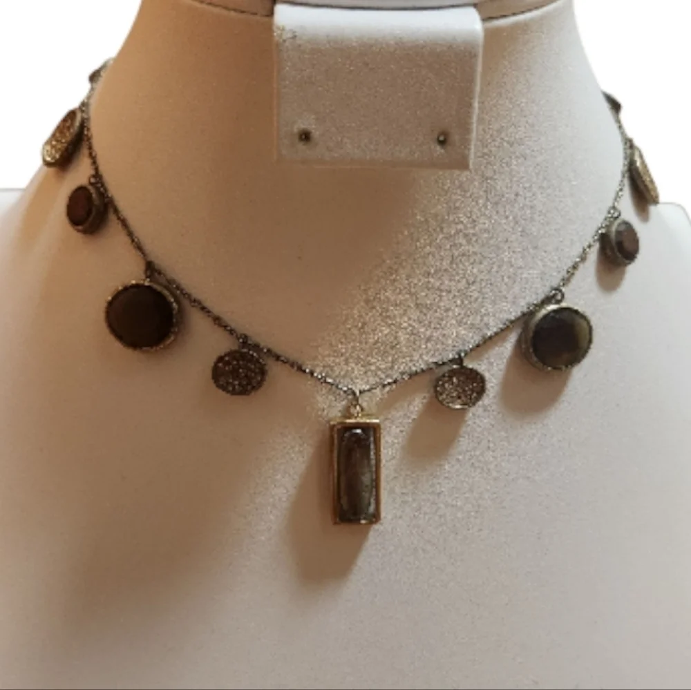 Kenneth Cole Gold and Bronze Charm Necklace